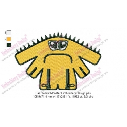 Sad Yellow Monster Embroidery Design